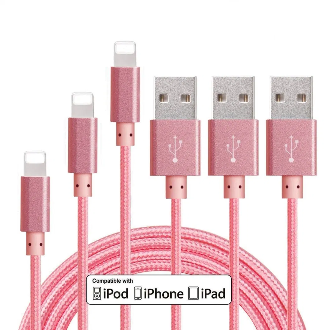 2.4A Wholesale Nylon Braided USB Data Sync Charger Mobile Accessories